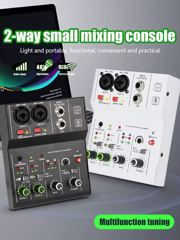 Professional Audio Mixer 4 Channel 99 DSP 48V Phantom Power USB Studio Sound Mixers Bluetooth DJ Console Mixing Karaok 10 best sales bullet mixer - №9