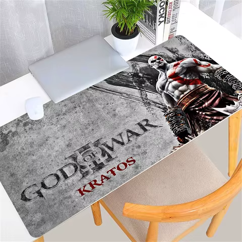 Large Game God of War Mousepad XL Desktop Natural Rubber Desk Mat Kawaii Gaming Accessories Students Writing Pad Desk Mat 80x30 10 best sales mousepad 80x30 - №10