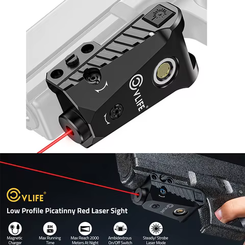 CVLIFE Red Laser Sight Low Profile Rechargeable Sighting for Pistol Compatible with 21MM Picatinny Rail with Ambidextrous Switch 8 best sales airsoft gun laser sight - №8