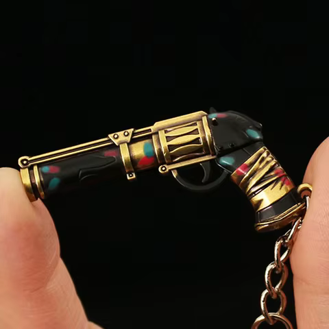 Arcane Jinx Gun Metal Keychain League of Legends Character Keyring for Backpack Car Accessory Decorations Gifts for Toys 12 best sales league of legends keychain - №1