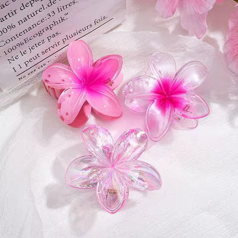 3pcs/set Sweet Summer Flower Hair Claw Clips For Women Girls Barrette Crab Ponytail Clip Hairpin Beach Headwear Hair Accessories 10 best sales flower power accessories - №7