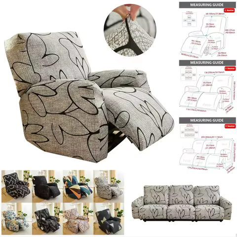 Elastic Recliner Sofa Cover Printed Slipcover Chair Sofa Protector Relax Armchair Stretch Couch Covers For Living Room 10 best sales recliner cover - №6