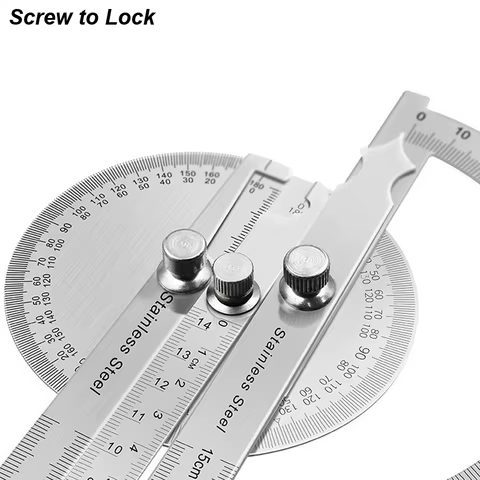 Angle Meter Measure Protractor Ruler Metal Finder 180 Degree Guage Goniometer Stainless Steel Woodworking Wood Measurement Tool 10 best sales illy - №2