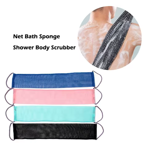 African Net Bath Sponge, 14x77cm African Net Long Bath Net Sponge Exfoliating Shower Body Scrubber Back Scrubber Skin Smoother 12 best sales net sponge - №3