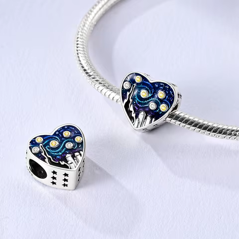 925 Sterling Silver Blue Earth Compass Spiral Pendant Charms Jewellery Fit Original 925 Bracelet Necklace For Women DIY Gift 10 best sales compass charm - №9