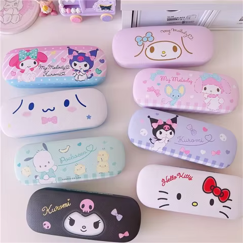 Kawaii Sanrio Hard Glasses Box Hello Kitty Cinnamoroll Kuromi Myopia Glasses Case Reading Eyewear Case Eyewear Protector Gifts 12 best sales sanrio ipad case - №11