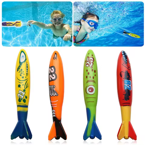 Kids Summer Shark Rocket Throwing Toy Swimming Pool Dive Game Water Fun Games Pool Toys Baby Water Educational Bath Toys Gifts 8 best sales bath doll - №6