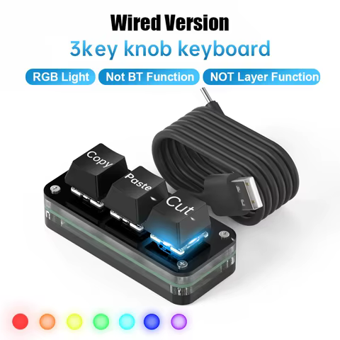 Macropad Macro Programming Keyboard RGB Mini Hot Swap Gaming Custom Knob Keypads Red Switch 3 Keys Knob For Photoshop Multimedia 10 best sales red keyboard - №6