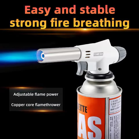 Flame Gun Torch Cooking Autolgnition Butane Gas Welding-Burner Welding Gas Burner Flame Gas Torch Blow for BBQ Camping Cookin 6 best sales wokbrander - №2