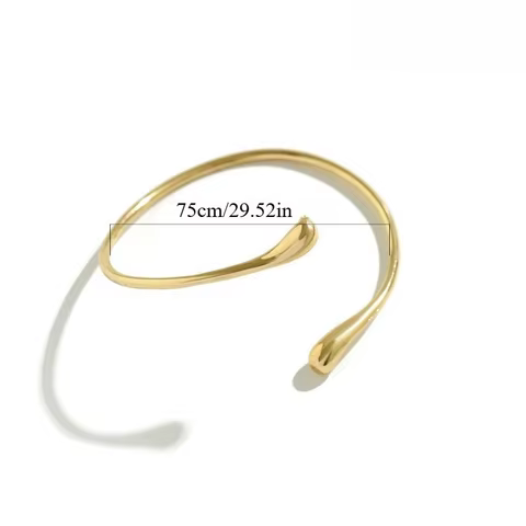 Simple Vintage Water Drop Open Cuff Bangles for Women 2024 Trend Goth Geometric Arm Bracelet Aesthetic Jewelry Gift New 10 best sales thank you gifts - №4