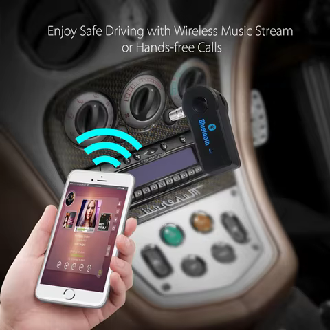 Aux Car Bluetooth 5.0 Receiver 3.5mm 3.5 AUX Jack Stereo Music Audio Car Transmitter Speaker Amplifier Wireless Adapter with Mic 6 best sales receptor duosat - №1