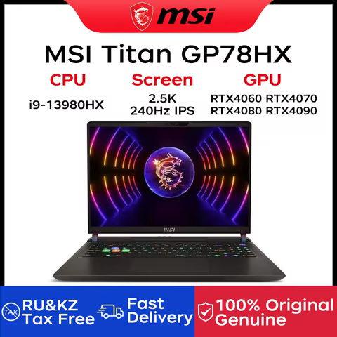 MSI Titan GP78HX Gaming Laptop 17 Inch 2.5K 240Hz IPS Screen Notebook i9-13980HX 16GB 1TB RTX4080 Computer Ultra Gaming Netbook 10 best sales i9 laptop - №1