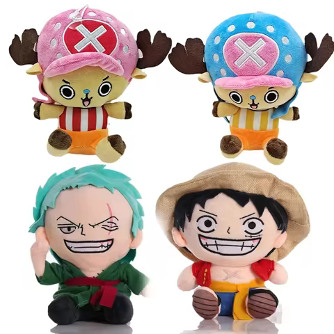 2024 HoT 25cm One Piece Anime Figure Zoro Luffy Chopper Plush Toys Cute Cartoon Plushie Stuffed Dolls Pendant Kids Xmas Gifts 10 best sales luffy plushie - №6