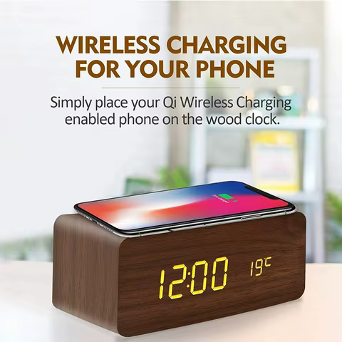 8 best sales digital clock wooden - №2