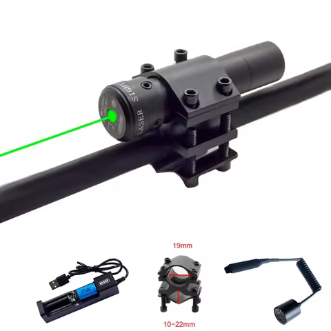 Green Laser Sight AR15 Rifle Metal Sight Sniper Aiming Adjustable Anti-shock Hunting Laser Sight Glock Airsoft Red Dot Sight 8 best sales airsoft gun laser sight - №7