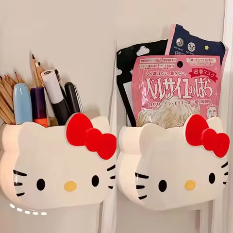 Kawaii Cartoon Cute children's toothbrush holder Hello Kitty Bathroom Stand Wall-mounted Toilet Household Minimalist shelf no st 8 best sales sanrio toothbrush - №8
