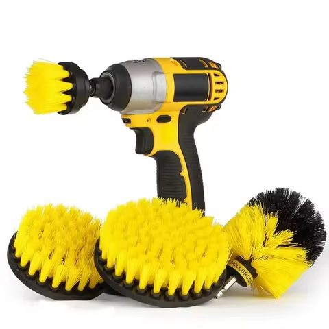 Electric Scrubber Brush Drill Brush Kit Power Drills Scrubber Brush For Carpet Glass Car Tires Nylon Brushes 2/3.5/4'' 8 best sales electric grill brush - №2