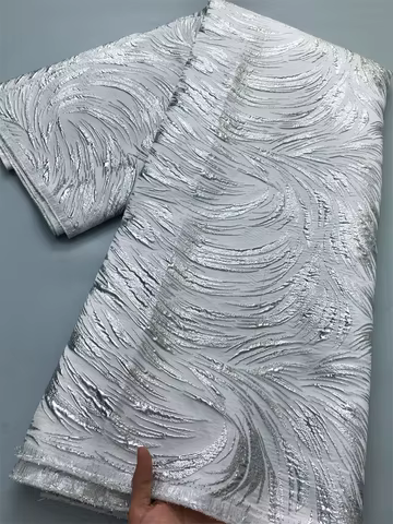 Brocade Jacquard African Lace Fabric Nigerian Damask Lace Fabrics Latest 2025 for Women Evening Dresses High Quality,2.5Yard4160 12 best sales brocade fabric nigeria - №12