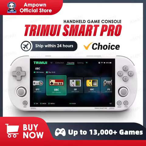 Trimui Smart Pro Handheld Game Console 4.96''IPS Screen Linux System Joystick RGB Lighting Smartpro Retro Video Game Player Gift 10 best sales arcade powkiddy a12 - №2