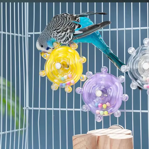 Interactive Parrot Toy Bird Cage Toy for Parrots Rotating Treat Dispenser, for Mental Stimulation and Entertainment 10 best sales birds toys - №7