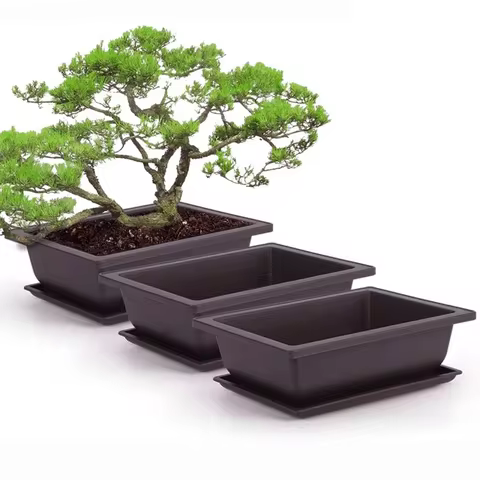 Flowerpots Imitation Purple Clay Succulent Plants Pots Outdoor Garden Landscape Bonsai Pot Trays Rectangular Square Planter 8 best sales cute pot - №7