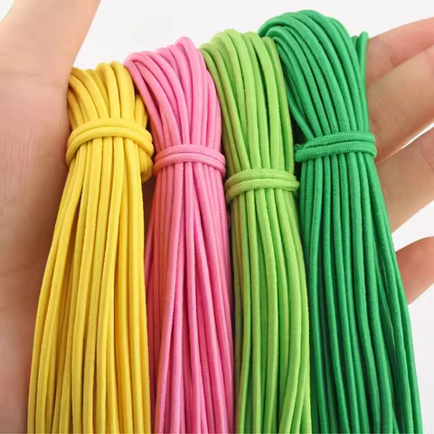 2mm Colorful High-Quality Round Elastic Band Round Elastic Rope Rubber Band Elastic Line DIY Sewing Accessories 5meters 10 best sales rubber for clothes - №10