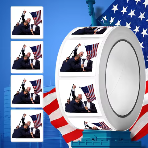 500Pcs/Roll Donald Trump 2024 Keep Fighting Stickers 2.0cm/0.78in Diy Gift Seal Labels Self Adhesive Stickers 10 best sales trump stickers - №2
