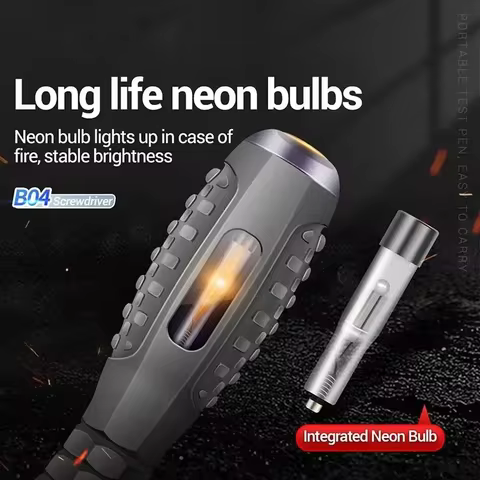 Multifunctional Electrician Test Screwdriver AC Non-contact Induction Test Pen Voltage Tester 70-600V Red Green Induction Lights 10 best sales technician - №1