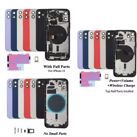 Back Housing Battery Door Middle Frame Chassis with Flex cable for iphone 12 mini 12 pro 12 pro max 12 best sales iphone 12 housing replacement - №10