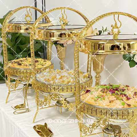 1PCS Hotel Restaurant Supplies Food Warmer Serving Buffet Catering Stainless Steel Butterfly Chaffing Chafing Dishes Buffet Set 10 best sales chafing dishes - №3