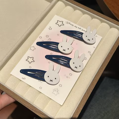 Cute Miffy Kawaii Cartoon Hair Tie Hairpin Sweet Bangs Clip Side Clip Girl Birthday Christmas Gift 10 best sales miffy sticker - №3