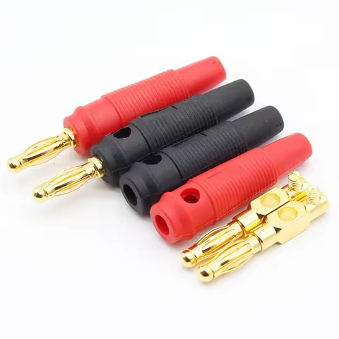 4pcs New 4mm Plugs pure copper Gold Plated Musical Speaker Cable Wire Pin Banana Plug Connectors 10 best sales banana hifi - №10
