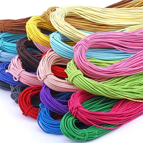 2mm Colorful High-Quality Round Elastic Band Round Elastic Rope Rubber Band Elastic Line DIY Sewing Accessories 5meters 10 best sales rubber for clothes - №10