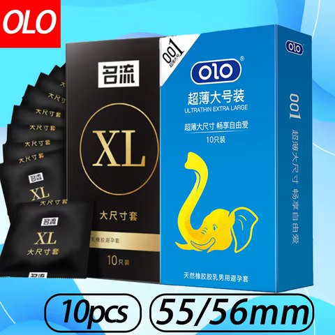 55/56mm Condoms Extra Large More Lubricant Thin Fitter Sex Toys Penis Sleeve for Penis Cock Goods for Adults Intimate Goods 12 best sales condoms xl - №3