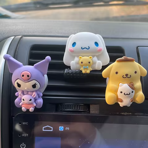 Sanrio Kuromi Cinnamoroll Car Air Outlet Fragrance Decoration Cute Melody Pompompurin Pochacco Kawaii Car Aromatherapy Ornament 10 best sales car wash toy - №10