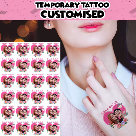 Customized Personalized Waterproof Temporary Tattoo Sticker DIY Fake Tatoo, Make Your Own Custom design Tattoo For Logo/wedding 10 best sales custom tattoo - №8