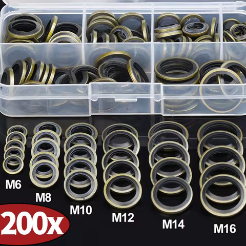 Car Oil Pan Drain Gasket Kit Drainage Bolt Pad Rubber Oil Drain Plug Gasket Replaceable Washer Seal Set M6 M8 M10 M12 M14 M16 10 best sales mate kit - №3
