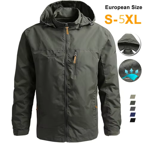 Windbreaker Men Tactical Jacket Waterproof Outdoor Hooded Coat Sports Military European Size S-5XL Field Climbing Thin Outwear 8 best sales looking for alaska - №4