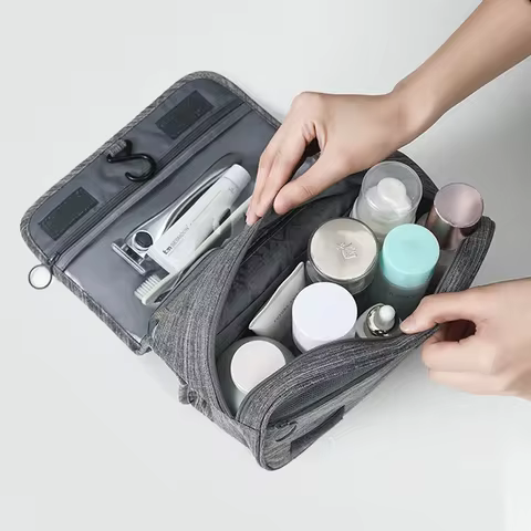 Oxford Fabric Men Business Portable Storage Bag Toiletries Organizer Women Cosmetic Bag Waterproof Hanging Travel Wash Pouch 6 best sales luxury makeup organizer - №3