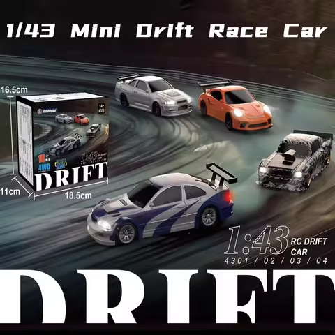 2.4G RC Drift Car 1/43 4WD Remote Control Car High Speed Four Wheel Drive Radio Controlled Mini Racing Car Model Boy Toy Gift 8 best sales tamiya f350 - №3