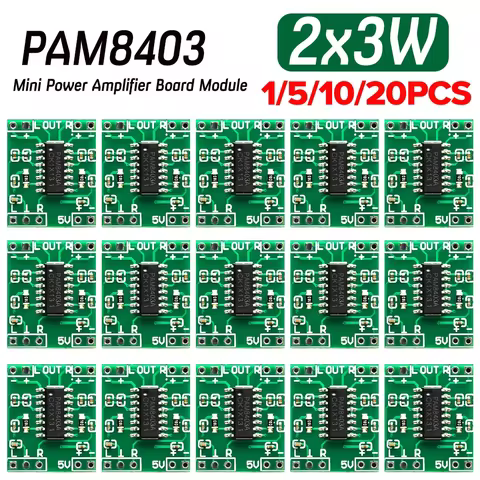 20-1pcs 2.5V To 5V Mini PAM8403 Power Amplifier Board 2 Channels 3W Class D Audio Speaker Sound Amplifier Board For Arduino 10 best sales amplifier class d - №3