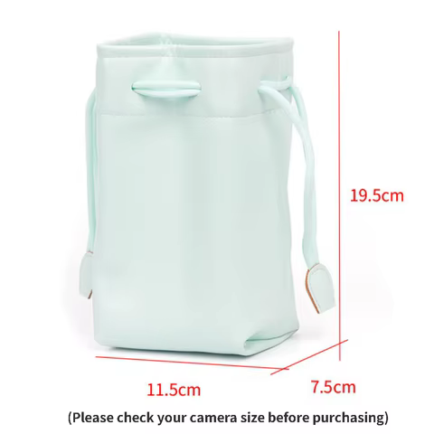 Universal Instant Camera Bag For Instax Mini 12/11/9/8/90/evo/liplay PU Waterproof Drawstring Bag Portable Storage Case 8 best sales instax mini 11 case - №6