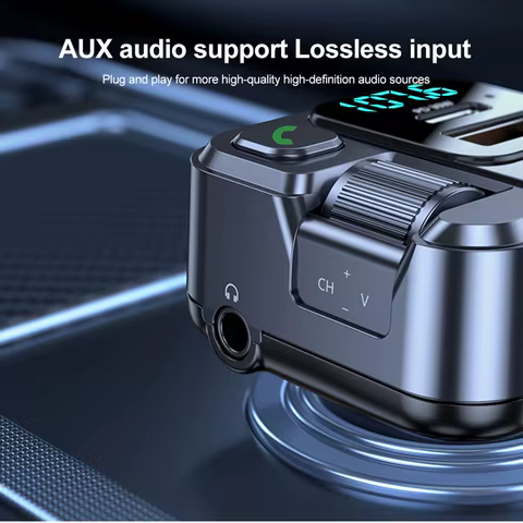 Car Bluetooth Receiver USB U Disk Read PD20w Fast Charging Digital Display Car Mobile Phone Adapter FM Transmiter For Cellphones 8 best sales fm mike - №3