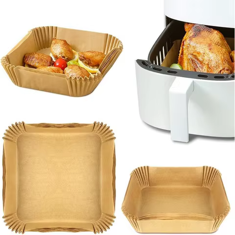 50/100/200pcs Disposable Air Fryer Paper Round/Square Special Paper Food Silicon Oil Paper Air Fryer Liners Baking Paper 12 best sales roster - №2