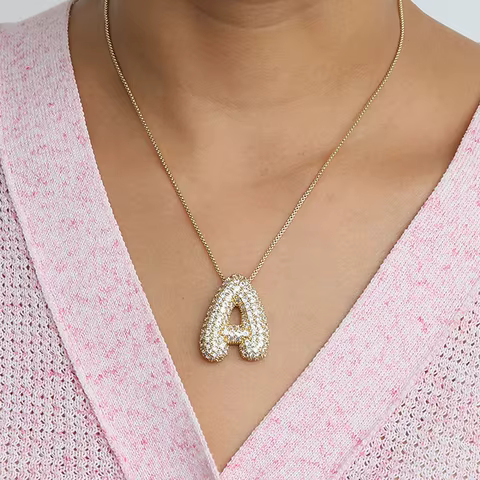 12 best sales balloon letter necklace - №2