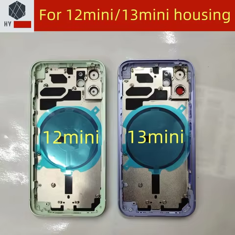 Battery Back Housing Glass Cover + Middle Frame + SIM Tray + Side Key Parts for iPhone 12 Mini 13 Mini 12 best sales iphone 12 housing replacement - №5