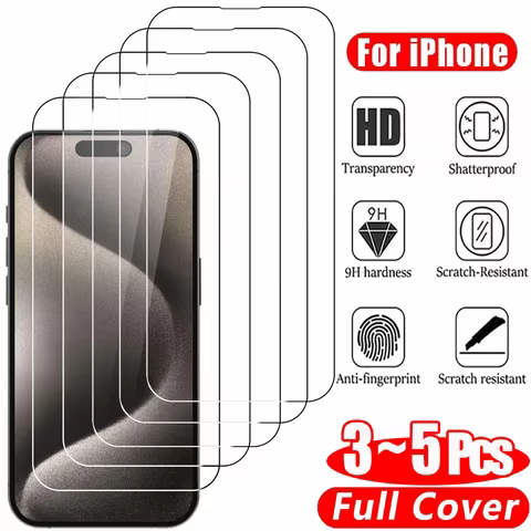 Clear Glass Film For iPhone 15 16 Pro Max Screen Protector For iPhone 11 12 13 14 15 Pro Tempered Glass iPhone13 Mini 16 Plus 10 best sales redmi note 5 pro - №5