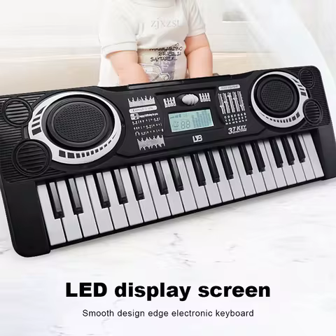 Portable 37 Keys Electronic Piano Digital Keyboard Piano LED Display Musical Instrument Kids Toy Electric Piano For Children 10 best sales mini piano keyboard - №6