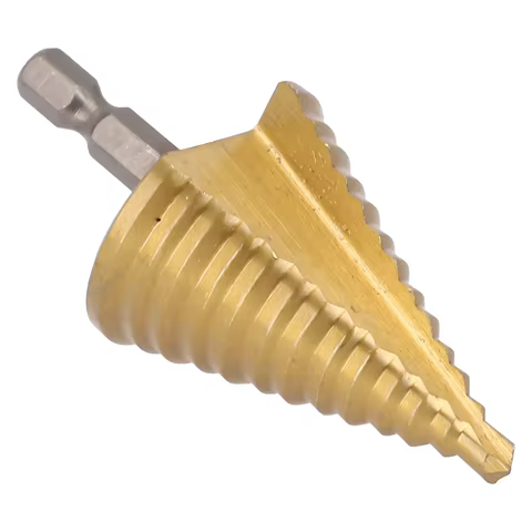 HSS Step Drill Bit Straight Groove Titanium Coated Wood Metal Hole Cutter 13 Steps Multiple Hole Cone Drill Bits 5-35mm 10 best sales customized hole punch - №10