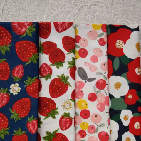 160x50cm Summer Fruit Twill Cotton Sewing Fabric, Making Dress Children's Clothing Bag Clothing Handmade DIY Cloth 12 best sales tomato fabric - №9